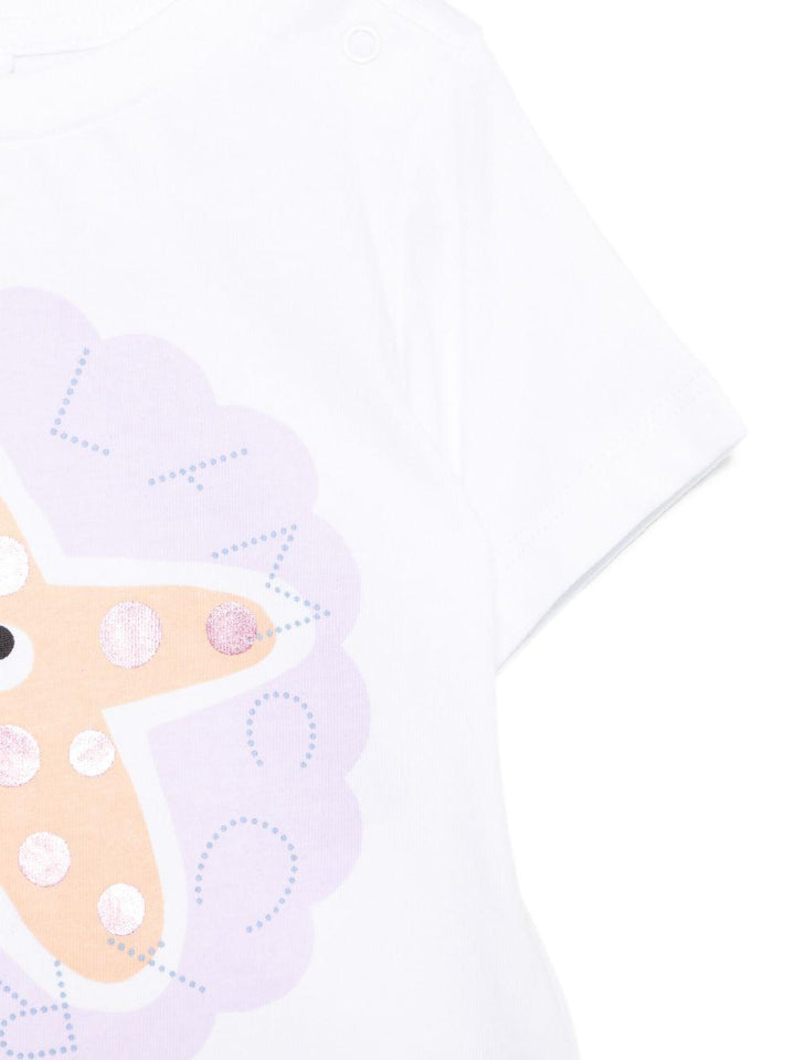 T-shirt bianca/lilla per neonata TY8051Z0434 100 Stella McCartney Kids 