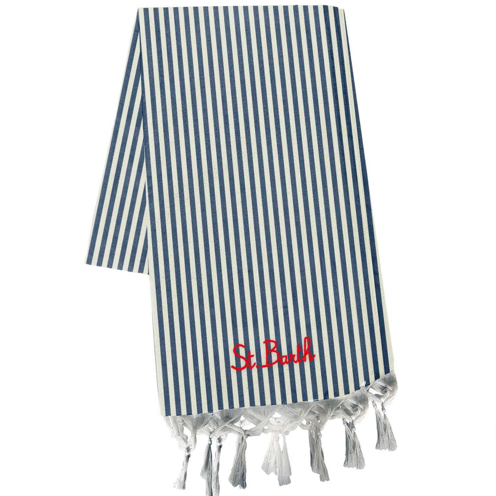 Telo mare bianco/blu navy per bambina FOUL002 02766L MC2 Saint Barth Kids 