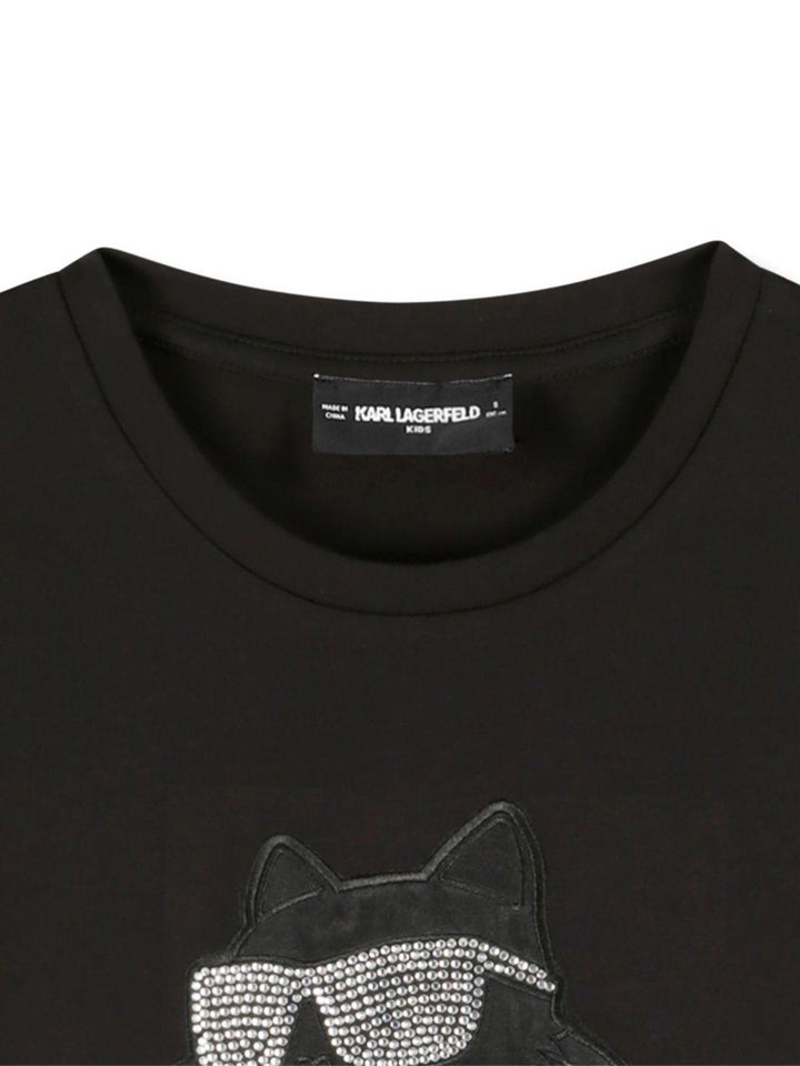 T-shirt nero per bambino Z30945 09B Karl Lagerfeld Kids 