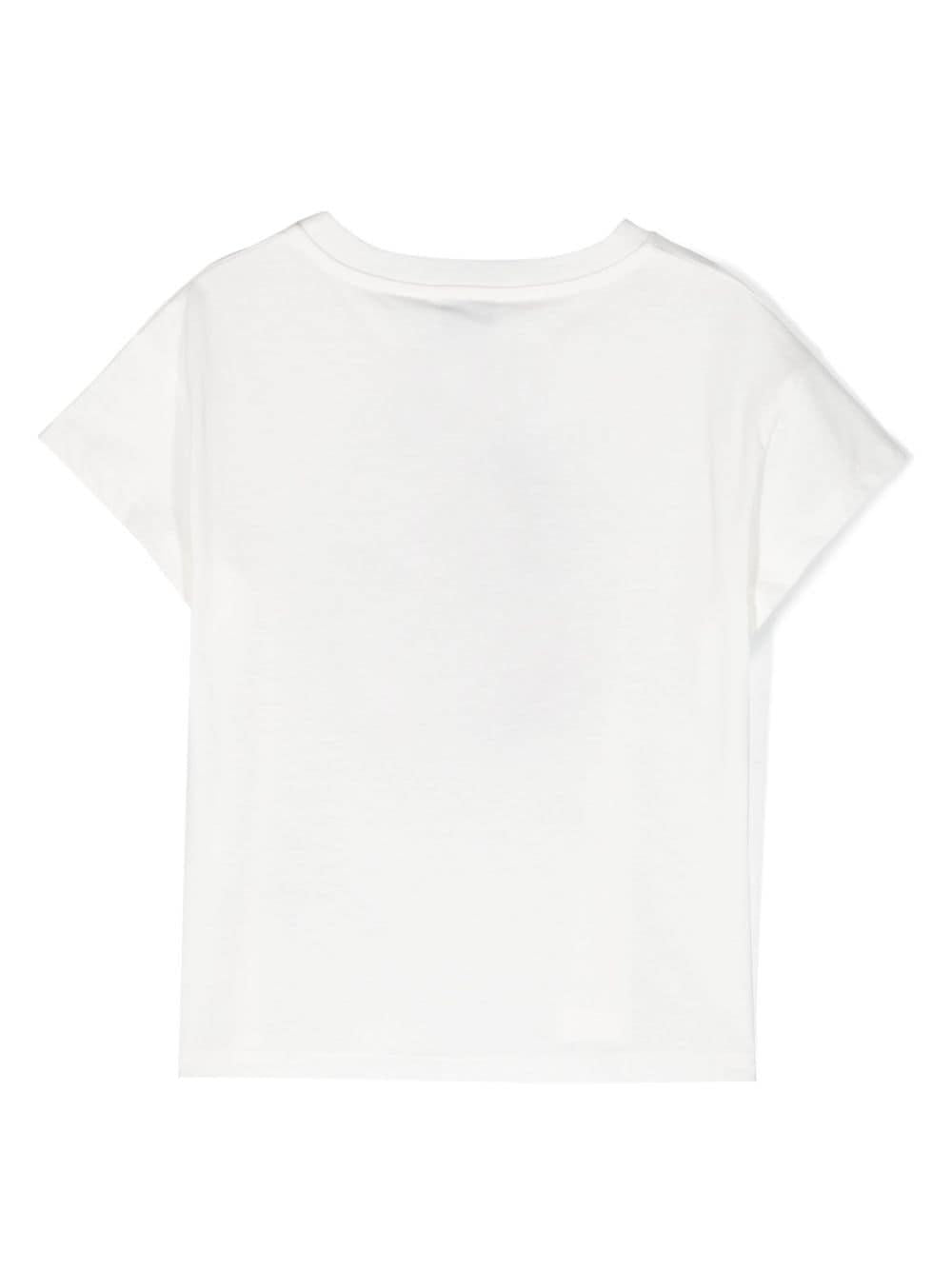 T-shirt bianca per bambina con fiori