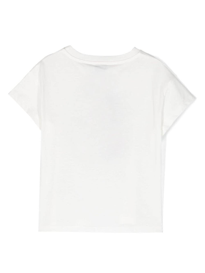 T-shirt bianca per bambina con fiori