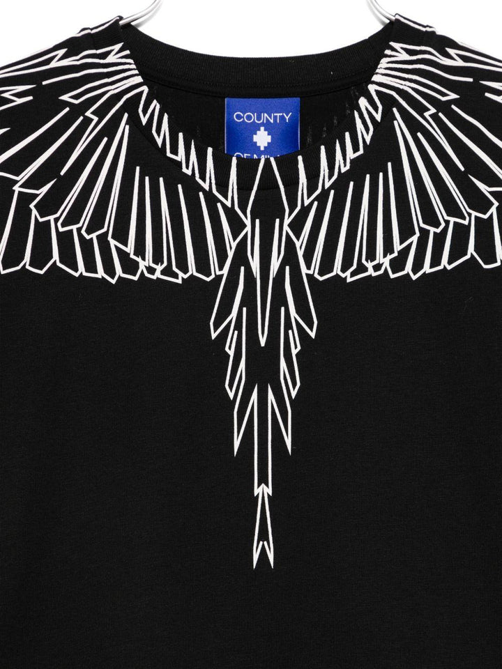 T-shirt nera per bambino F5CMJBTH073 110 Marcelo Burlon Kids 