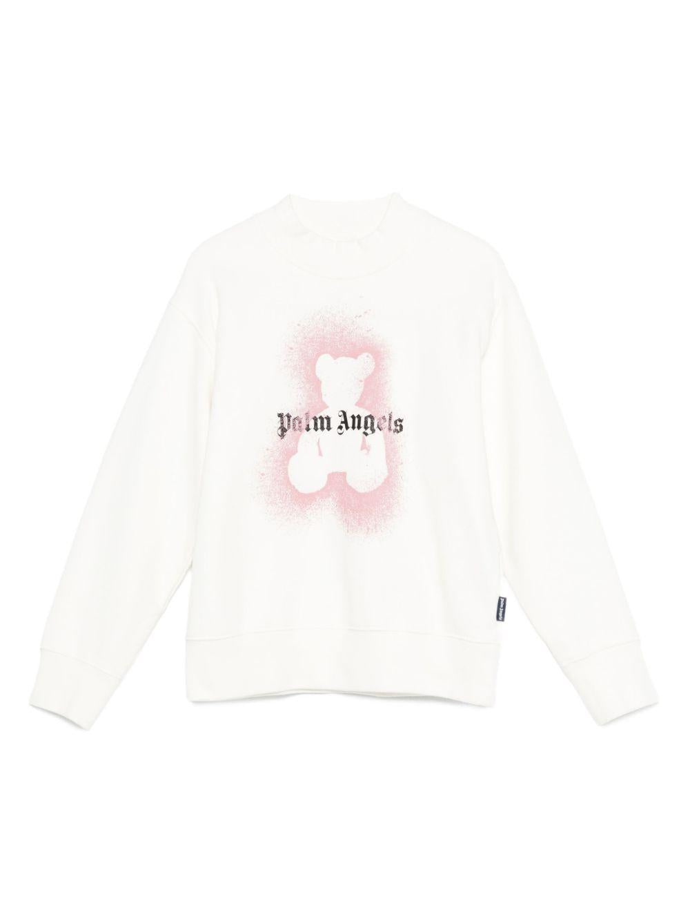Felpa bianca per bambino PGBA013F25FLE004 0330 Palm Angels Kids 