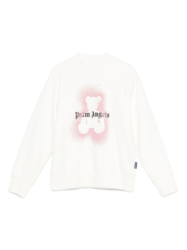 Felpa bianca per bambino PGBA013F25FLE004 0330 Palm Angels Kids 