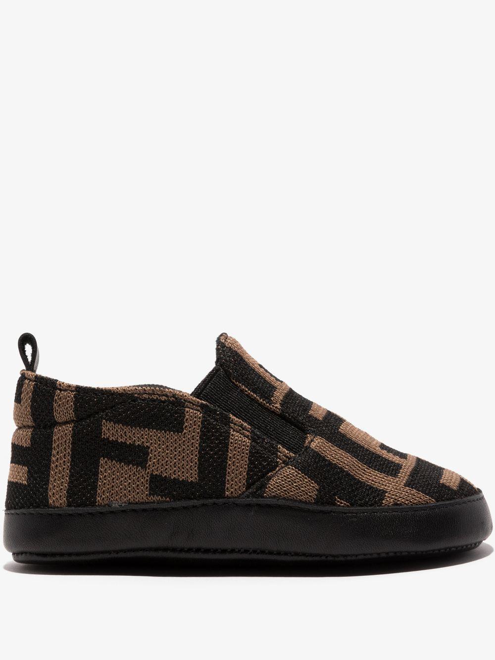 Scarpe marrone per neonato con logo Fendi Kids – Tenerè Store