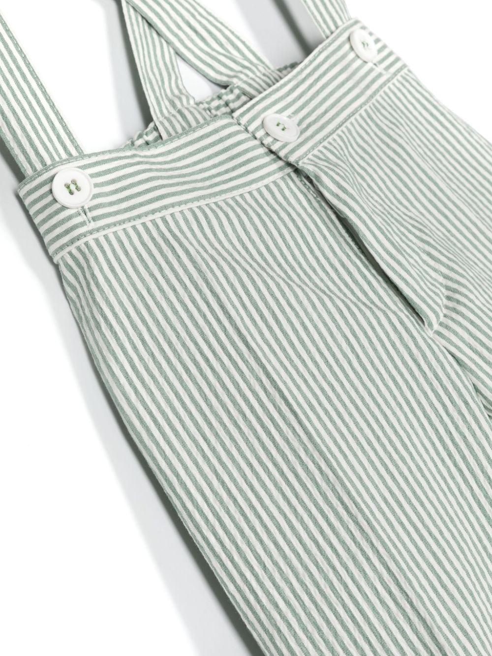 Completo elegante bianco e verde per neonato