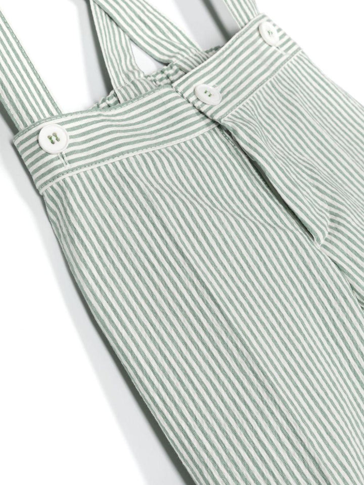 Completo elegante bianco e verde per neonato