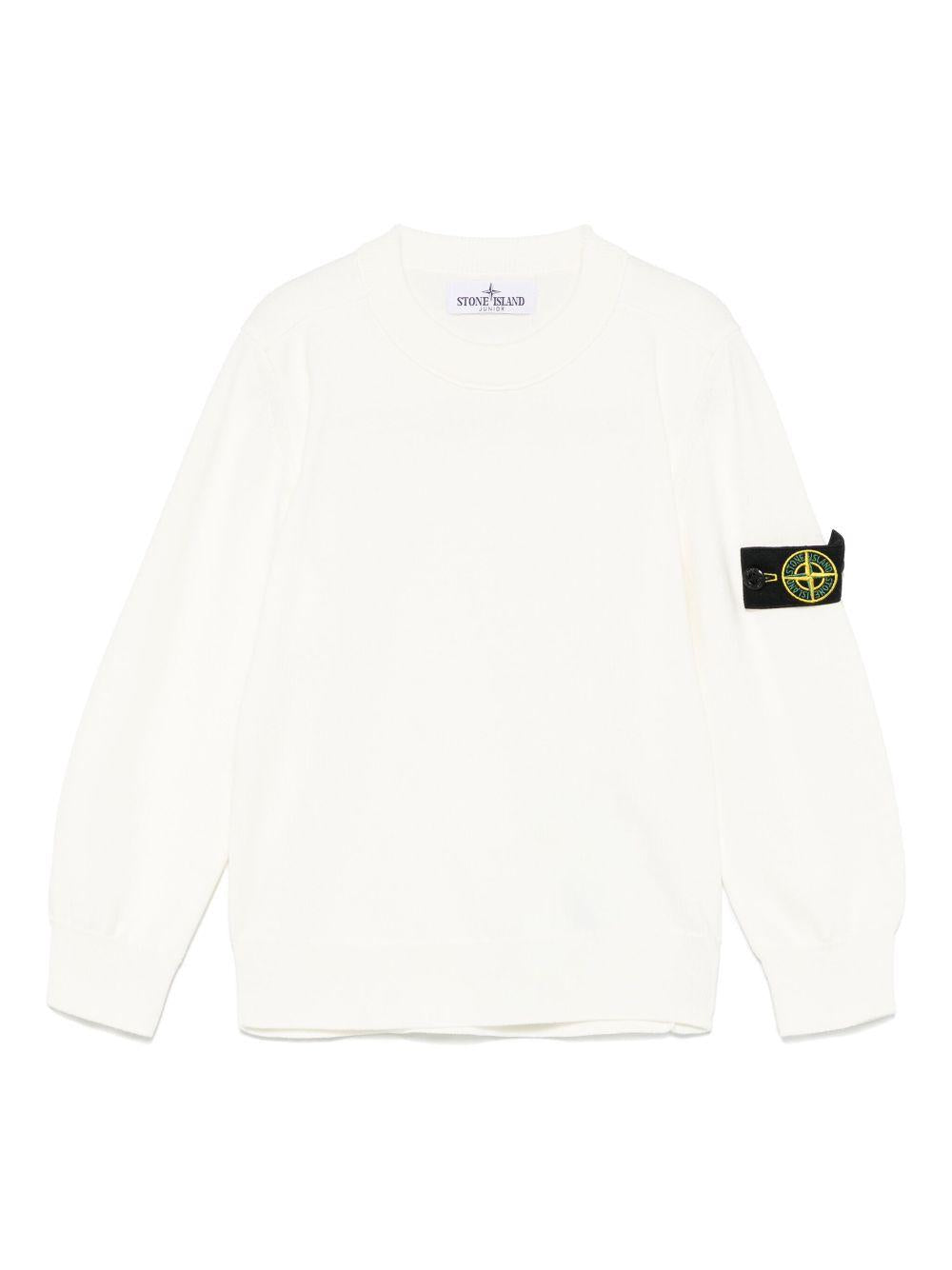 Maglione bianco per bambino 65100001S00B2 V0001 Stone Island Kids 