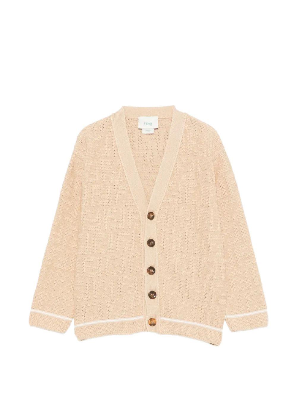 Cardigan linen per bambina JUG221AJ8T F1UCS Fendi Kids 