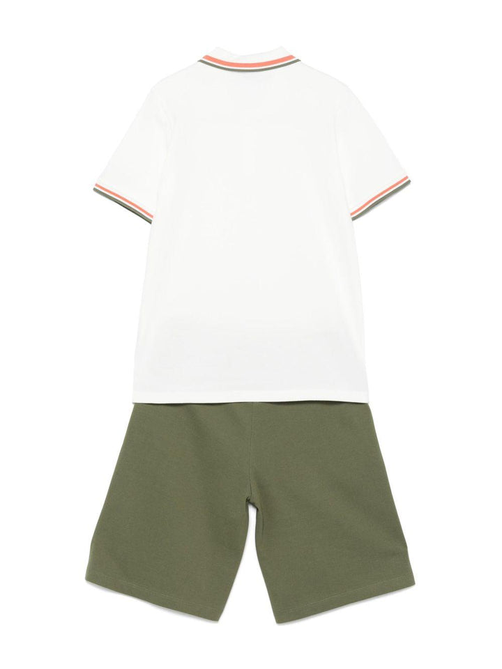 Completo sportivo bianco/verde oliva per bambino