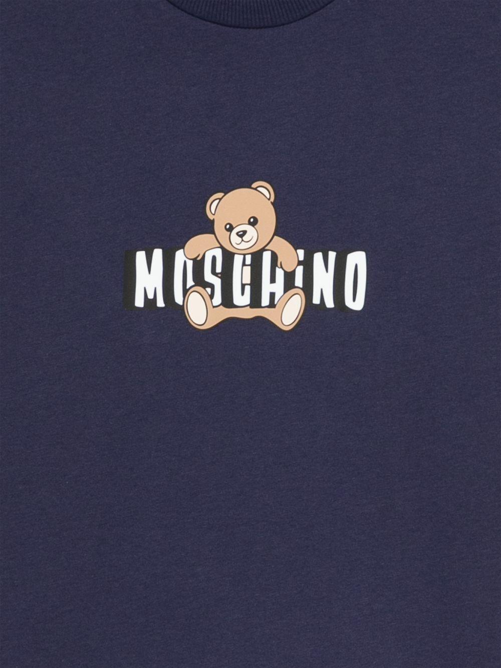 T-shirt blu navy per bambino HZM058LAA03 40016 Moschino Kids 