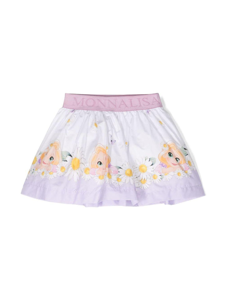 White skirt for baby girls with print