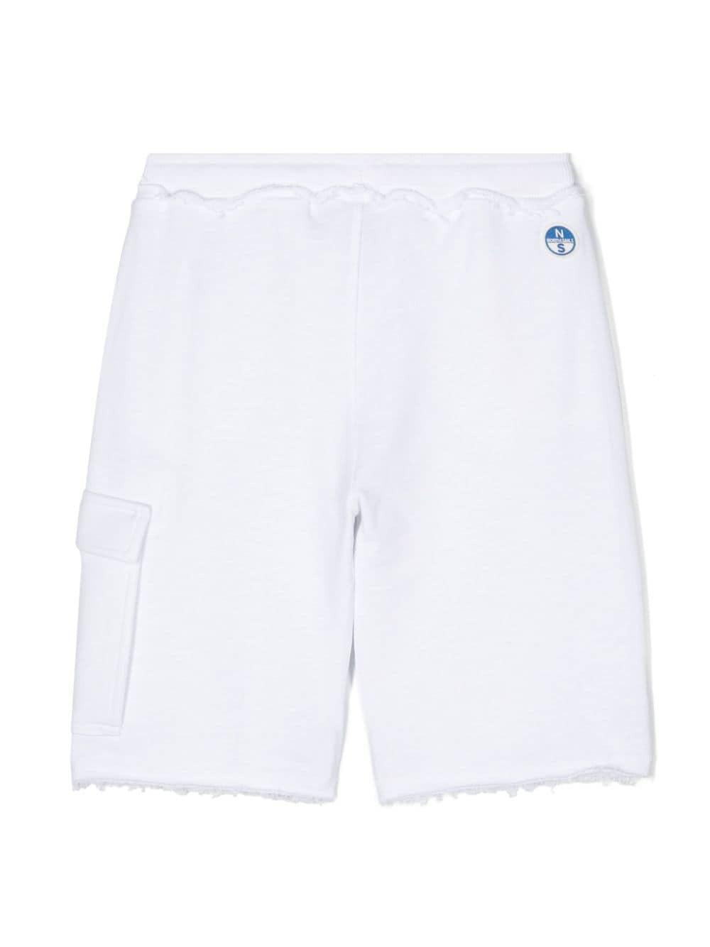 Bermuda bianca per bambino con logo