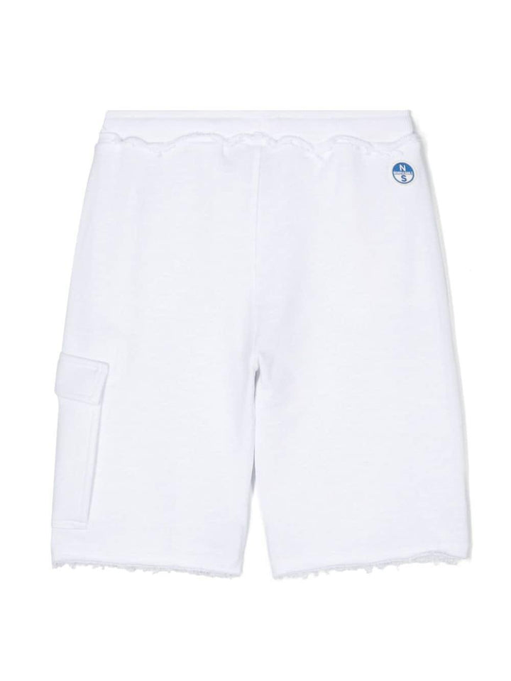 Bermuda bianca per bambino con logo