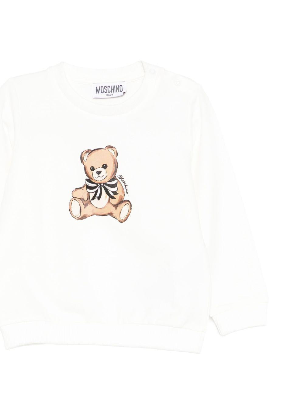 T-shirt bianco per neonato MDF034LDA16 10063 Moschino Kids 