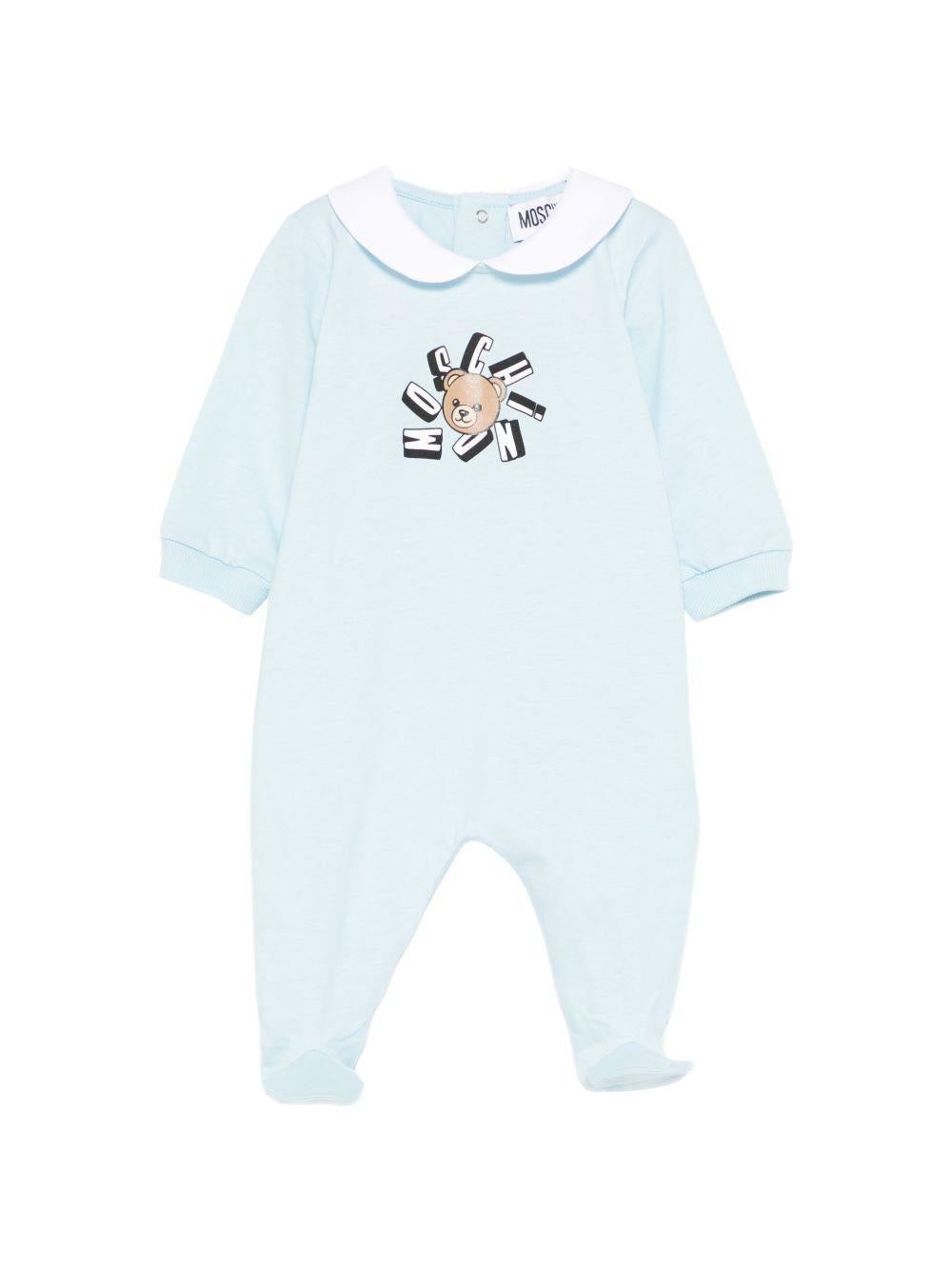 Tutina azzurra per neonato MUT04QLAA02 40304 Moschino Kids 