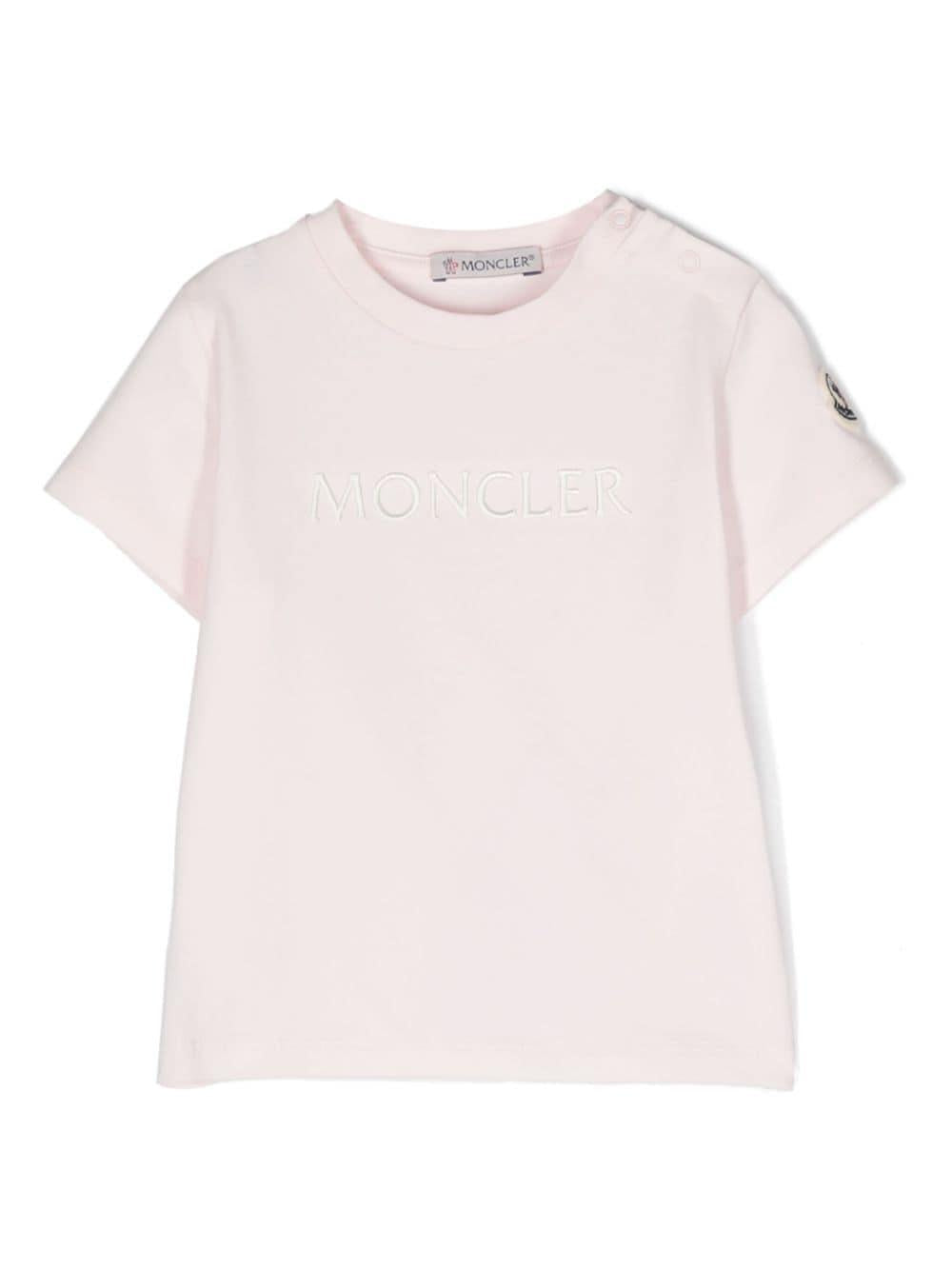 T-shirt rosa per neonata con logo