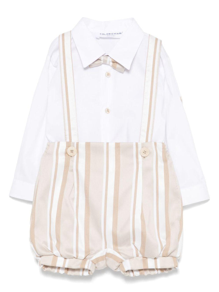 Completo elegante beige/bianco per neonato MN3081134821 21 Colorichiari Kids 