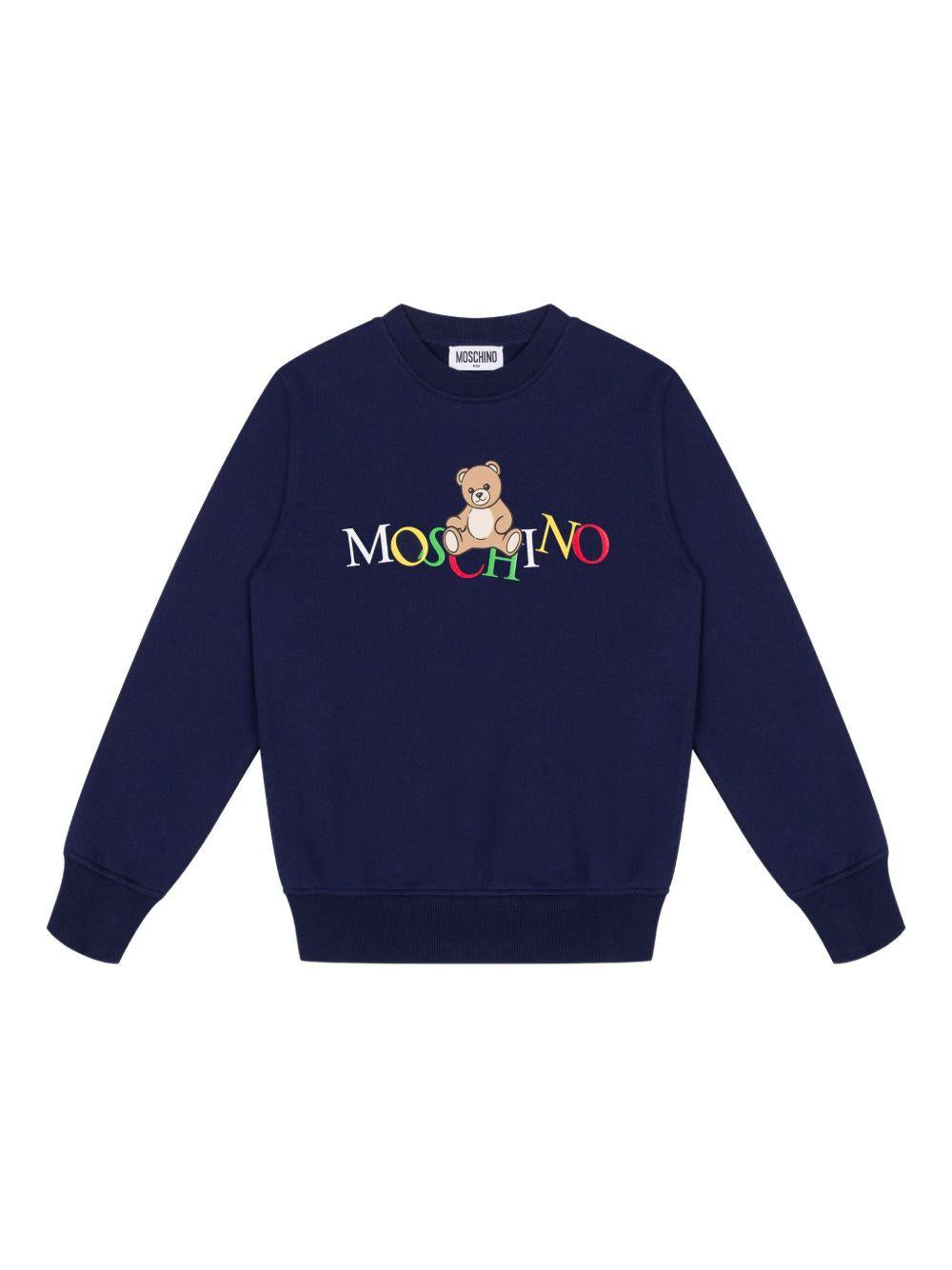 Maglione blu navy per bambino HNF08VLCA60 40016 Moschino Kids 