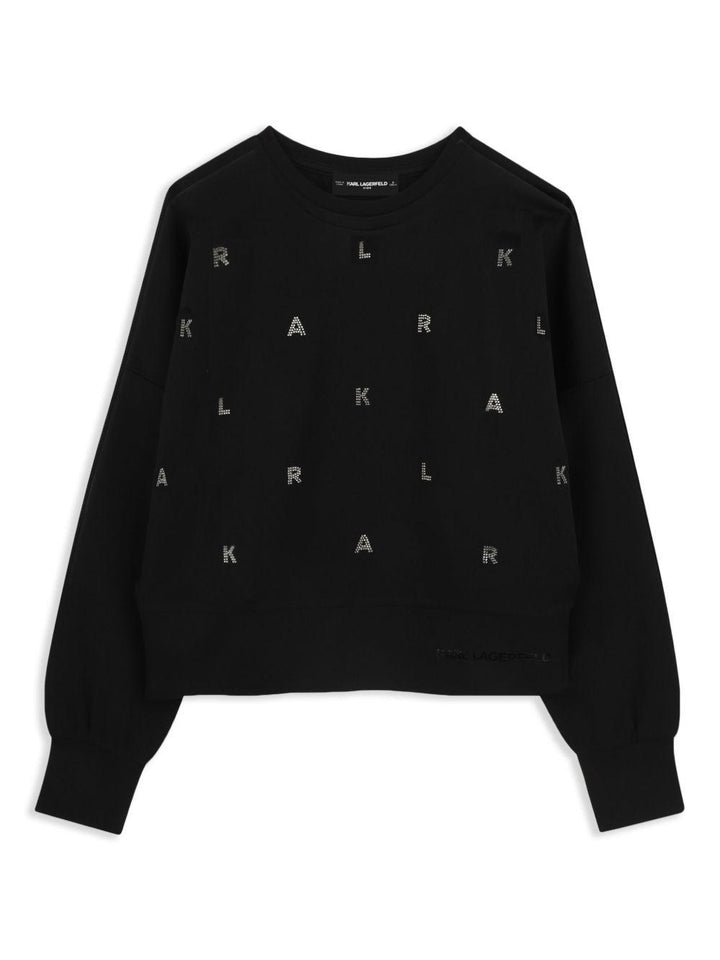 Felpa nera per bambina Z30469 09B Karl Lagerfeld Kids 