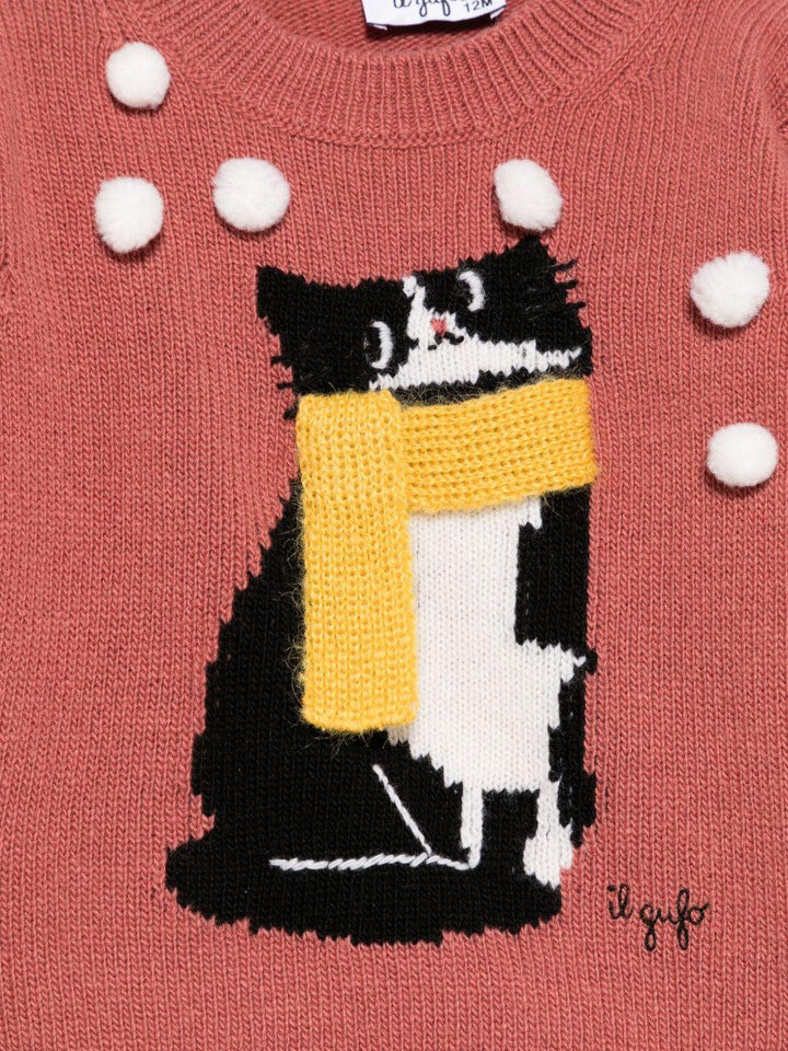 Maglione rosa gomma per neonata A25GMA0027EM220 660 Il Gufo 