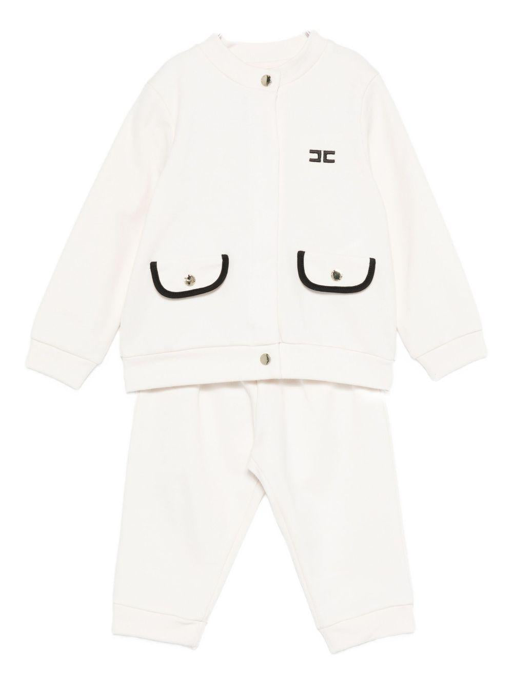 Completo bianco per neonata ENCD1090FF002 D759 Elisabetta Franchi Kids 