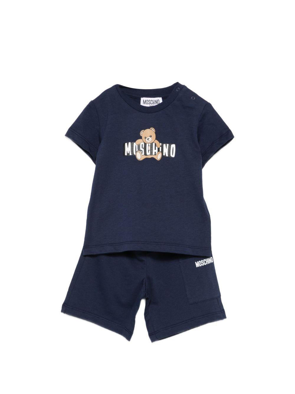 Completo blu navy per neonato MUG01ULCA19 40016 Moschino Kids 