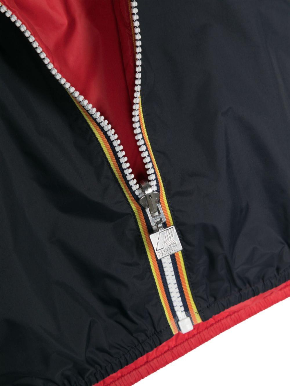 Blue and red jacket for boys with logo