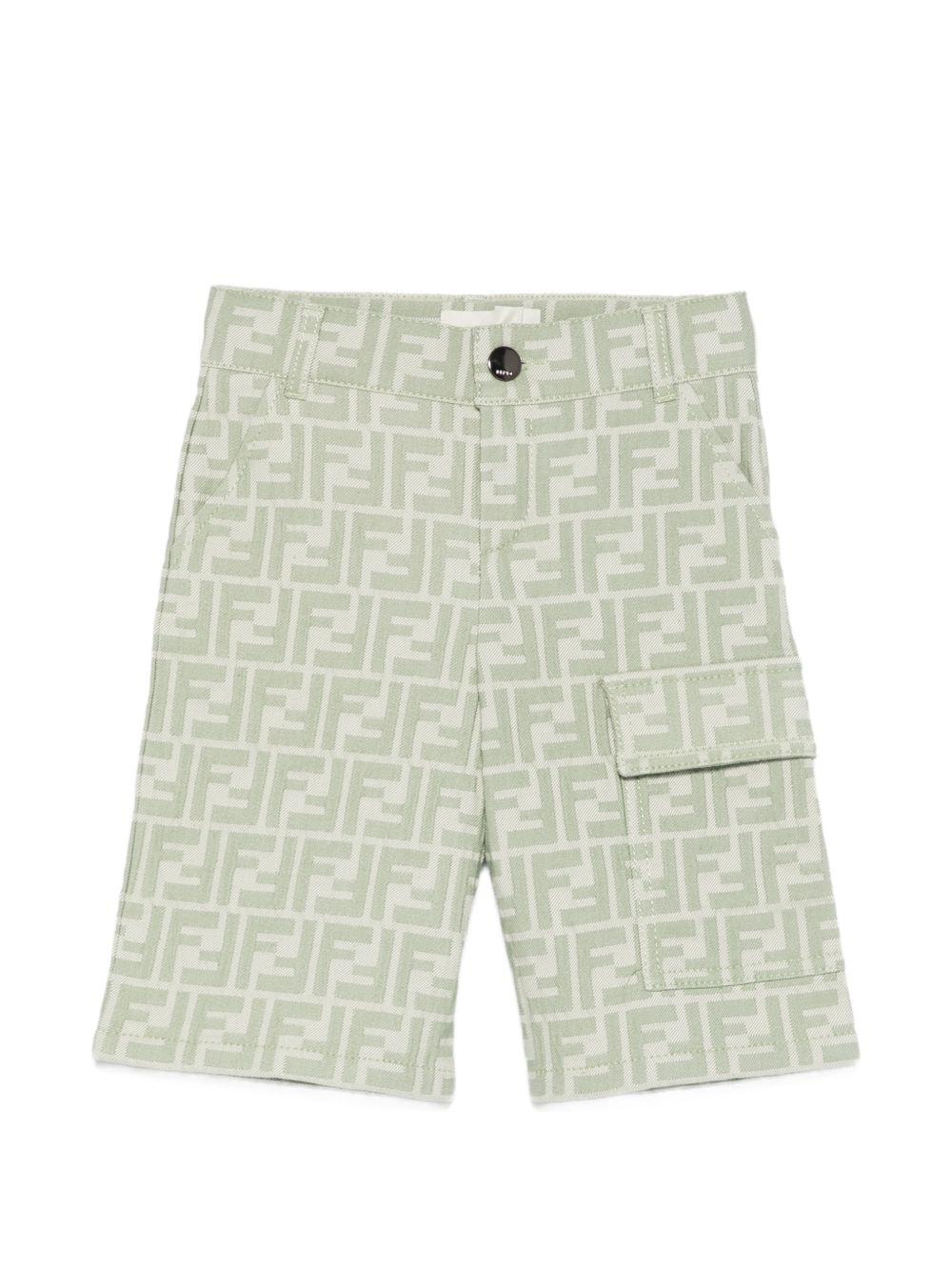 Bermuda verde per bambino JMF576AVW1 F1DS6 Fendi Kids 