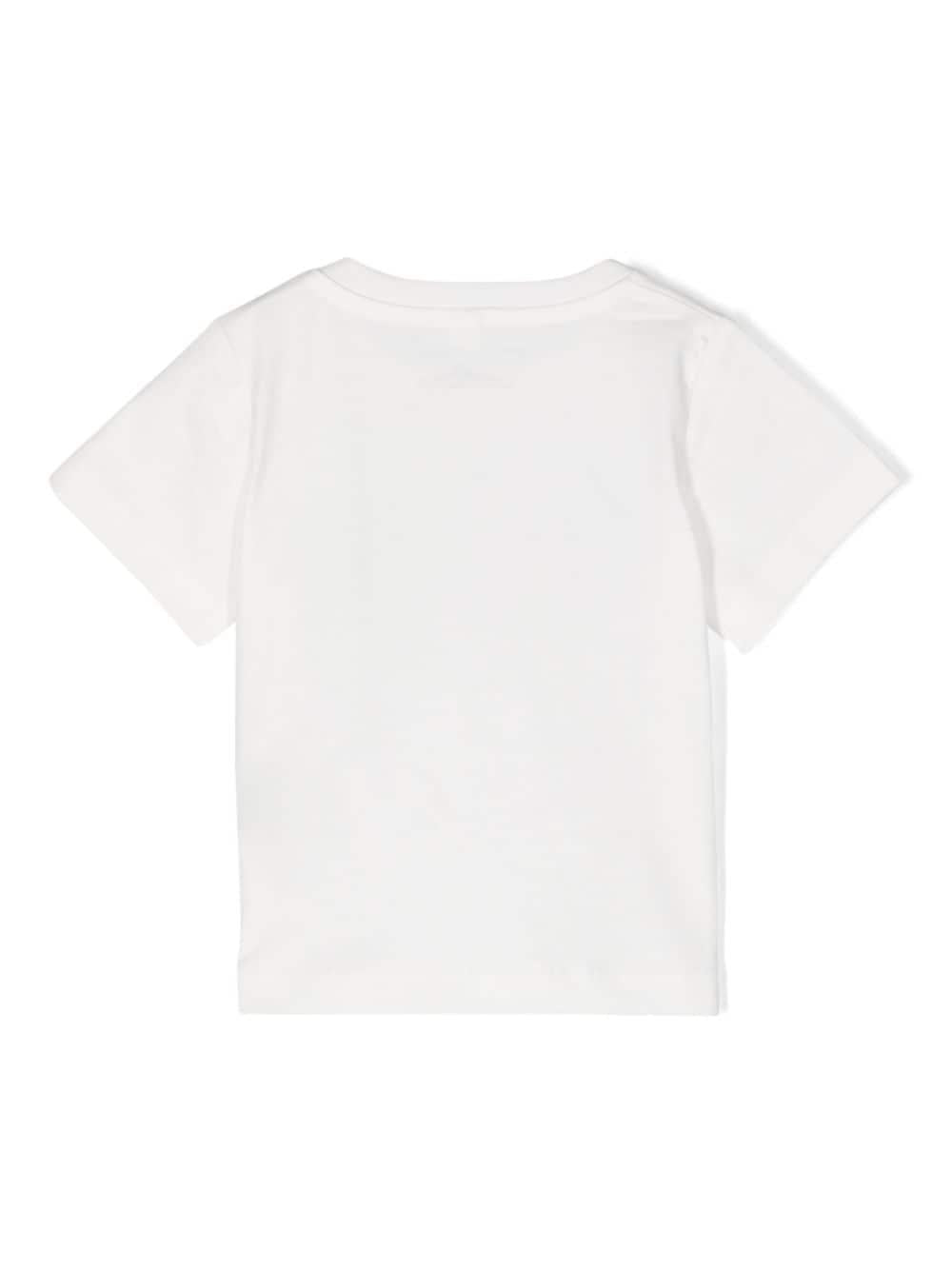 White t-shirt for baby girls with print