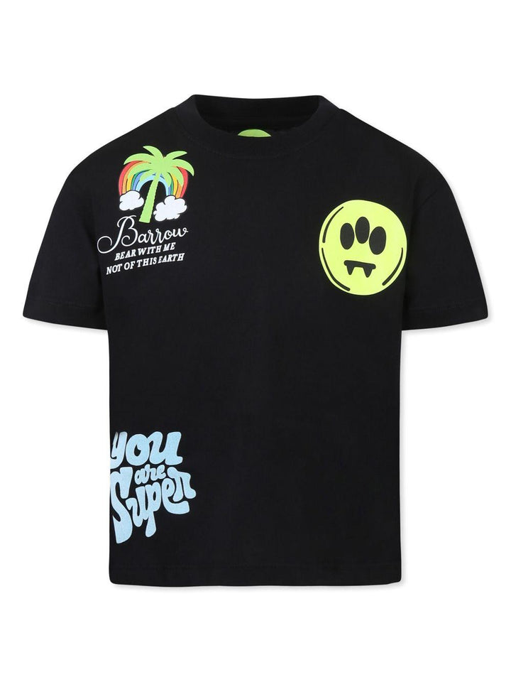 T-shirt nero per bambino con stampa