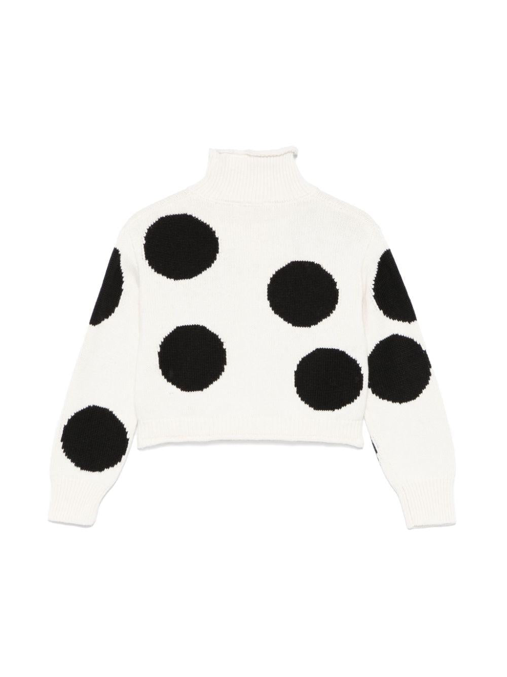 Sporty white/black sweater for girls