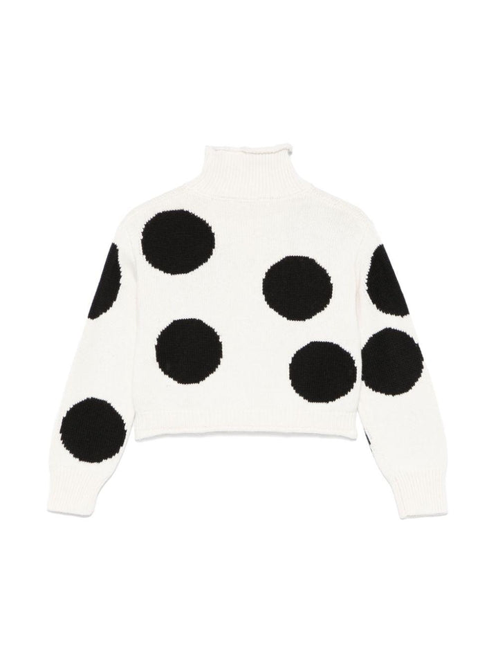 Sporty white/black sweater for girls