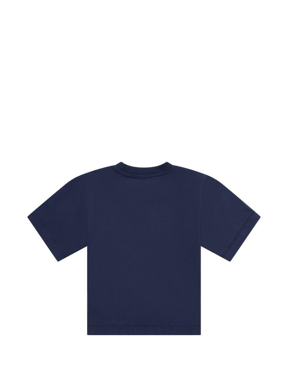T-shirt blu navy per bambino HUM05PLAA23 40016 Moschino Kids 