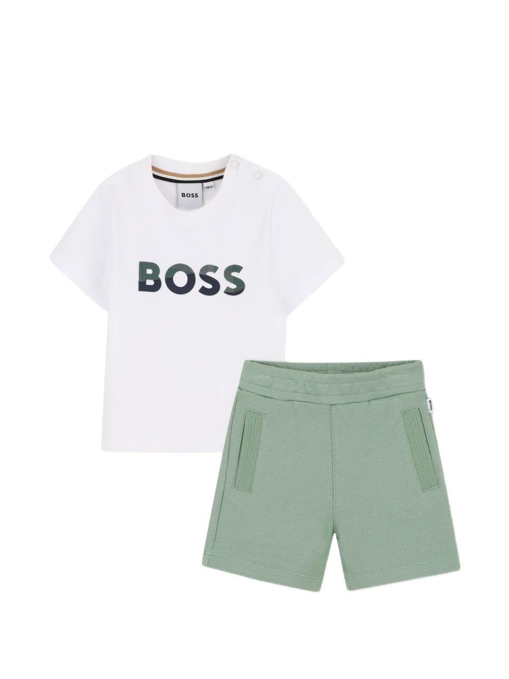 Completo sportivo bianco/verde per neonato J52851 64U Boss Kids 