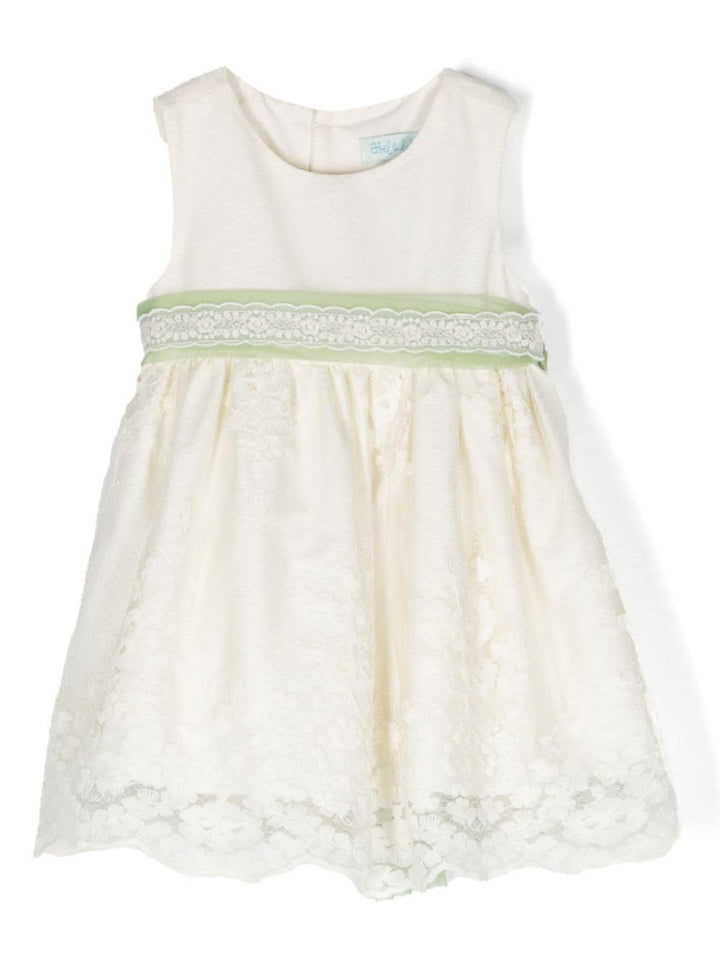 Abito bianco per neonata con tulle