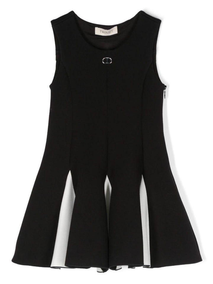 Black and white cotton dress for girls