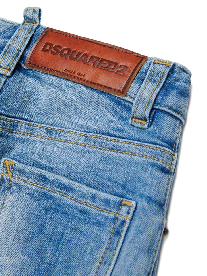 Jeans azzurro in misto cotone per neonato
