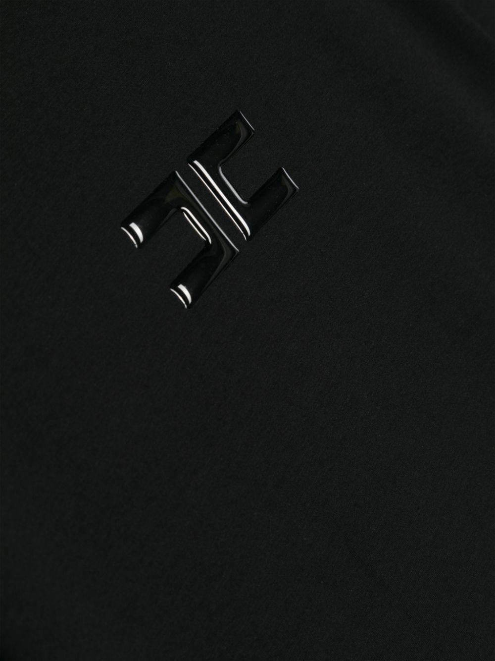 T-shirt nera per bambina con logo