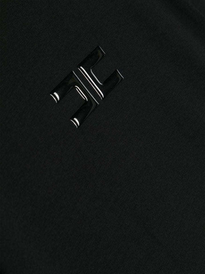 T-shirt nera per bambina con logo