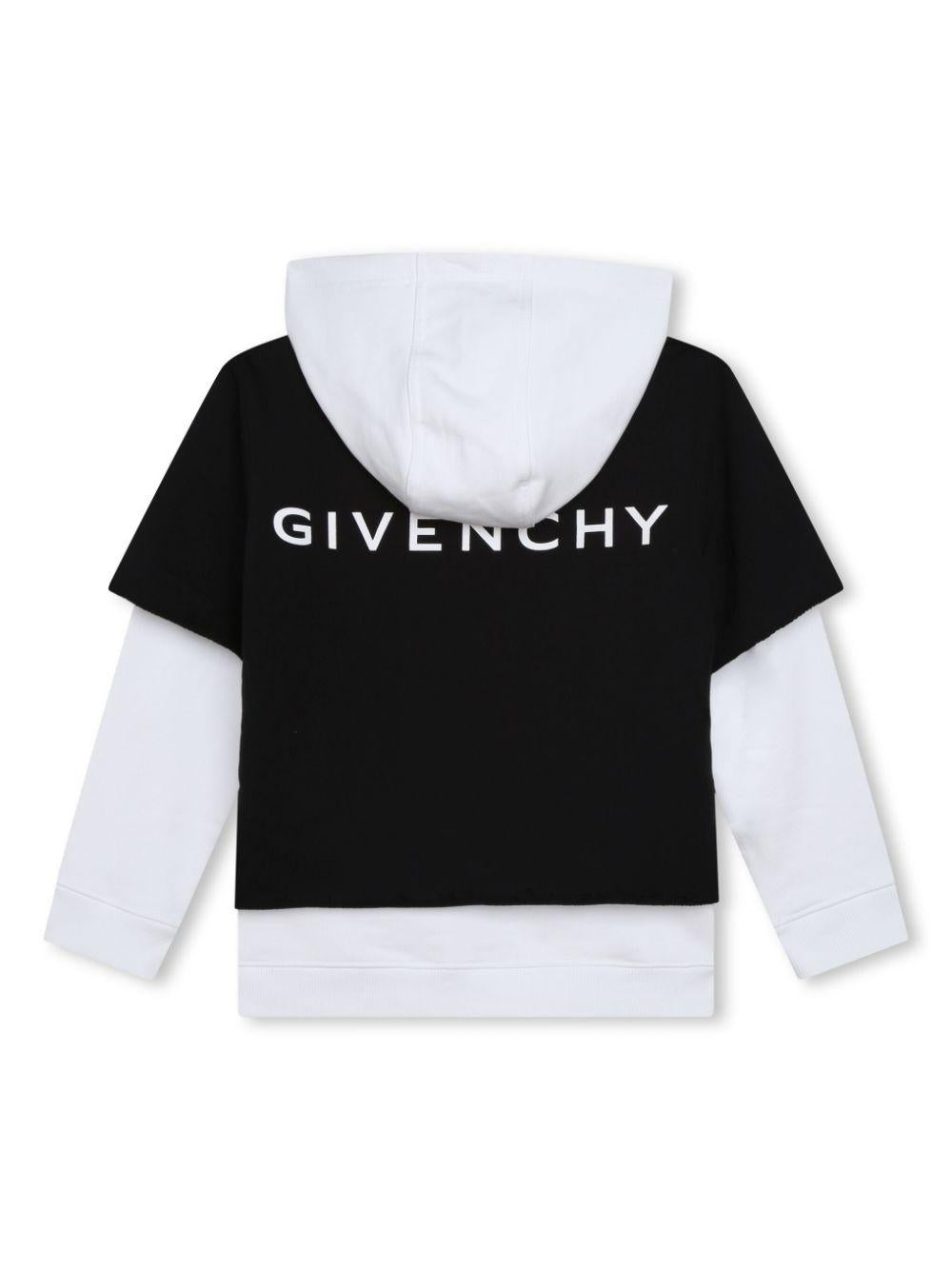 White and black sweatshirt for boys with logo
