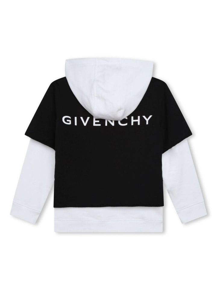 White and black sweatshirt for boys with logo