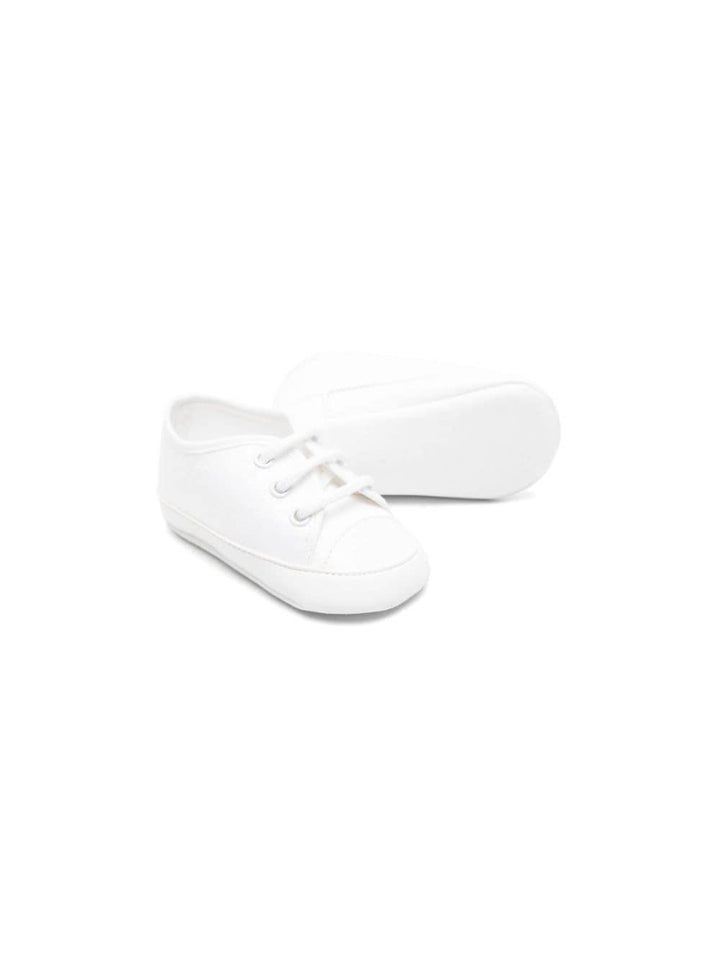 White twill sneakers for newborns
