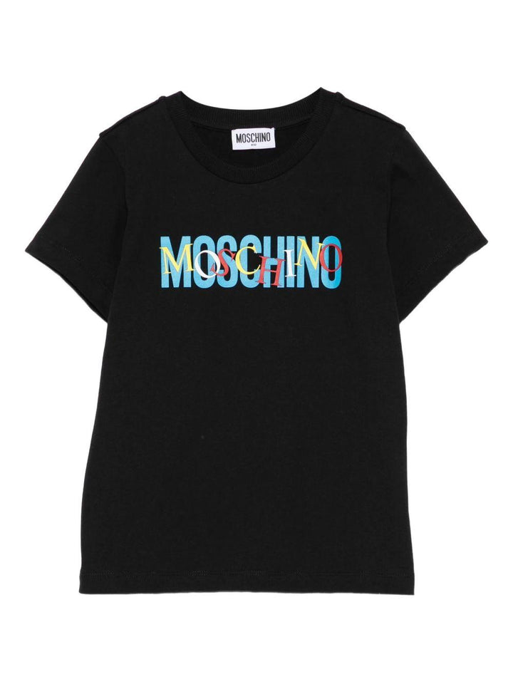 T-shirt nero per bambino HUM05ILAA10 60100 Moschino Kids 
