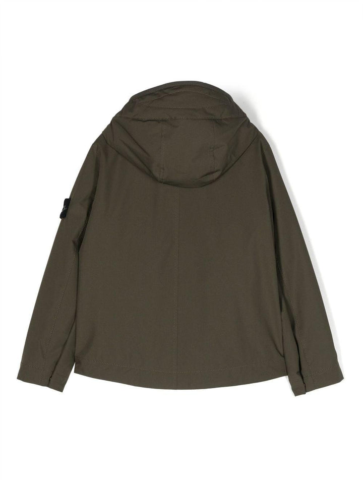 Green jacket for boys with logo