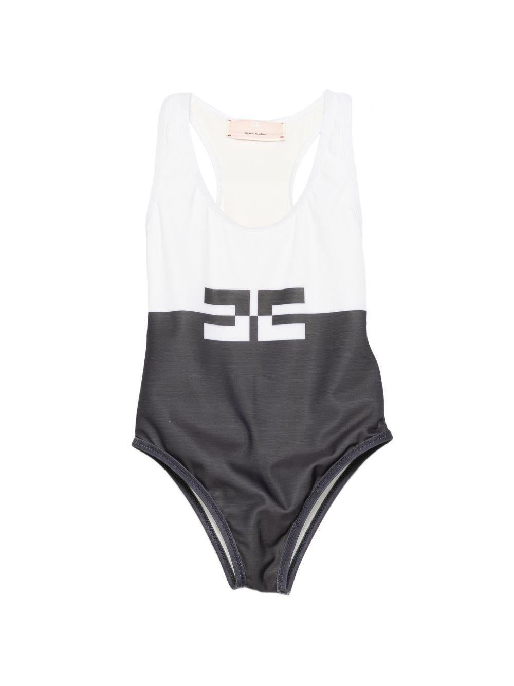 Costume bianco/nero per bambina EFSW026CJT004 D505 Elisabetta Franchi Kids 