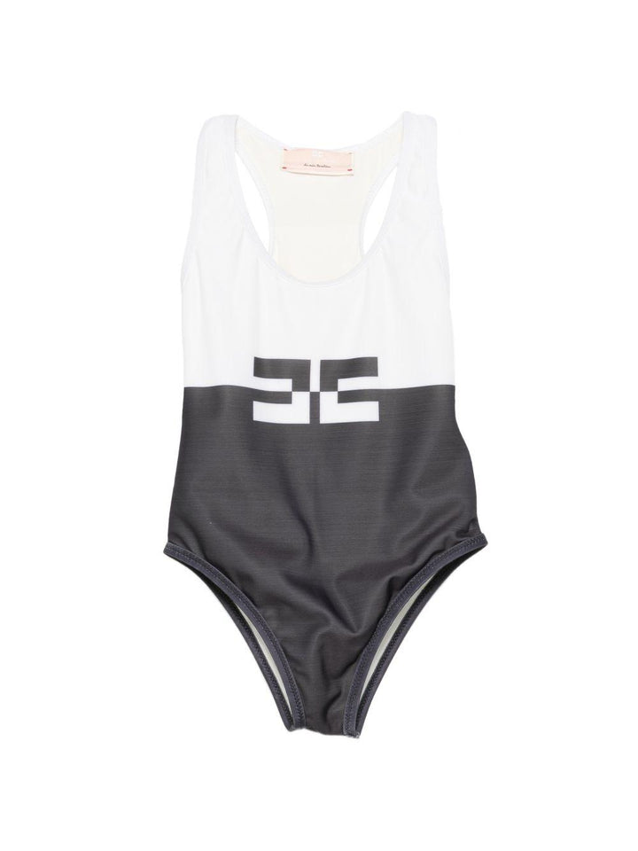 Costume bianco/nero per bambina EFSW026CJT004 D505 Elisabetta Franchi Kids 