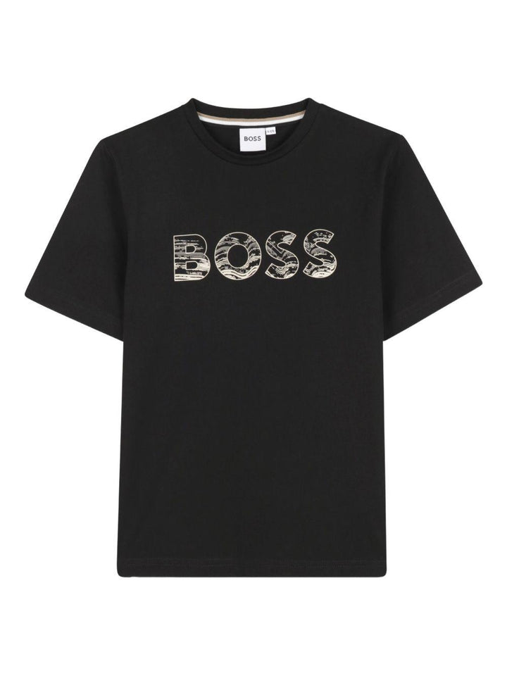 T-shirt nera per bambino J52358 09B Boss Kids 