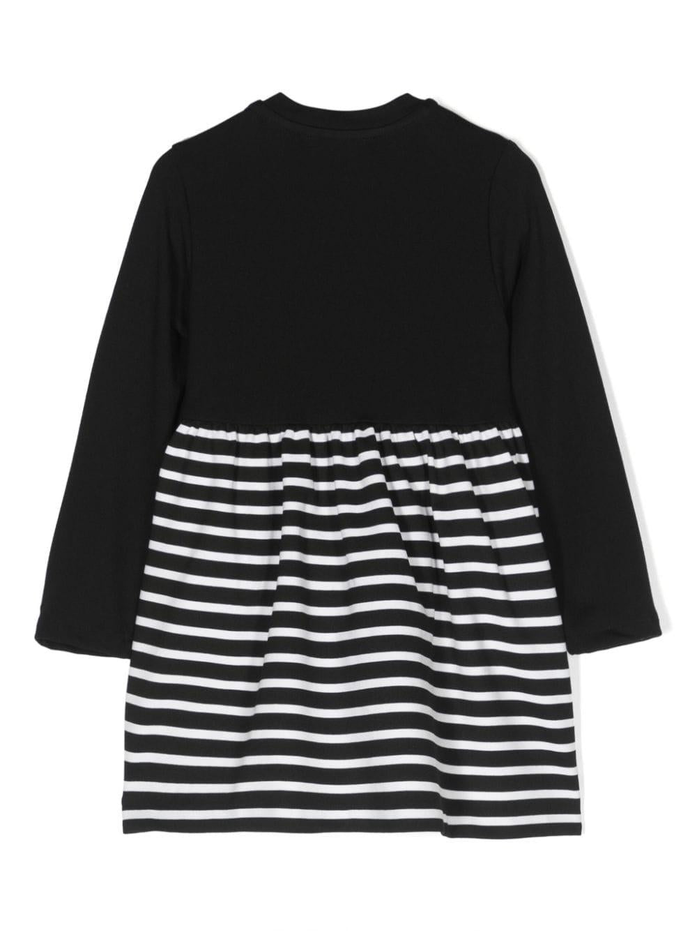 Black dress for baby girls with logo