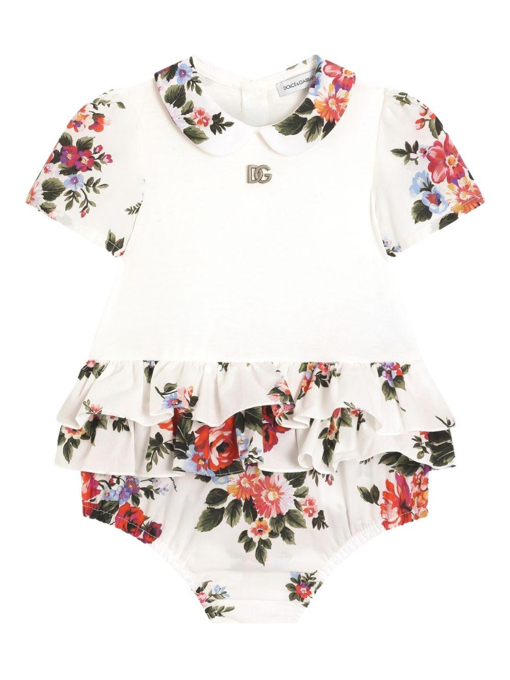 Tutina bianca/floreale per neonata L21O9OG7PZM S9000 Dolce & Gabbana Kids 